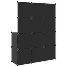 Greatstore Dětská modulární skříň s 10 úložnými boxy černá PP