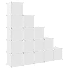 Greatstore Dětská modulární skříň s 15 úložnými boxy bílá PP
