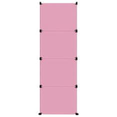 Greatstore Dětská modulární skříň s 12 úložnými boxy růžová PP