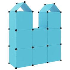 Greatstore Dětská modulární skříň s 8 úložnými boxy modrá PP