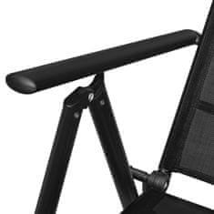Petromila Skládací zahradní židle 2 ks hliník a textilen černé