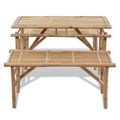 Vidaxl Pivní set stůl se 2 lavicemi 100 cm bambusový
