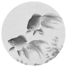 shumee WallArt Kulatá fototapeta Dvě zlaté rybky, 190 cm