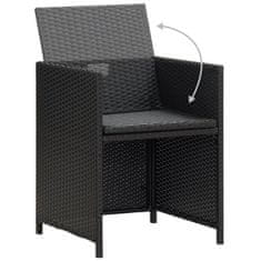 Petromila Zahradní židle 2 ks s poduškami a polštáři polyratan černé