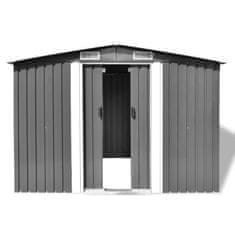 shumee Zahradní domek na nářadí šedý kovový 257 x 205 x 178 cm