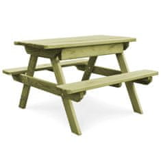 Greatstore Piknikový stůl s lavicemi 90 x 90 x 58 cm impregnovaná borovice