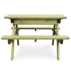 Greatstore Piknikový stůl s lavicemi 90 x 90 x 58 cm impregnovaná borovice
