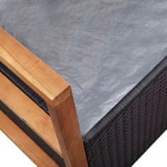 Vidaxl Úložná lavice 110 cm polyratan a masivní akáciové dřevo černá