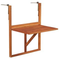 Greatstore Závěsný stůl na balkon 64,5 x 44 x 80 cm masivní akáciové dřevo