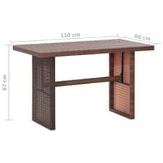Petromila Zahradní stůl hnědý 110 x 60 x 67 cm polyratan