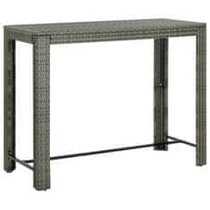 Greatstore Zahradní barový stůl šedý 140,5 x 60,5 x 110,5 cm polyratan