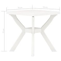 Greatstore Bistro stolek bílý 70 x 70 x 72 cm plast