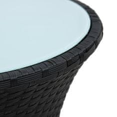 Petromila Zahradní odkládací stolek tvar bubnu černý polyratan