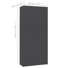 shumee Botník šedý 80 x 35,5 x 180 cm dřevotříska