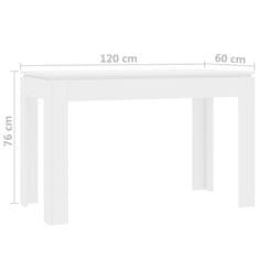 shumee Jídelní stůl bílý 120 x 60 x 76 cm dřevotříska