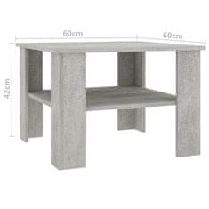 shumee Konferenční stolek betonově šedý 60 x 60 x 42 cm dřevotříska