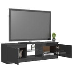 Greatstore TV skříňka s LED osvětlením šedá s vysokým leskem 120x30x35,5cm