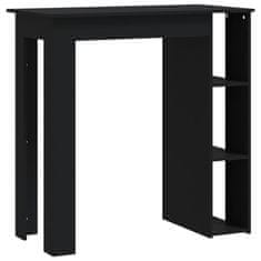 shumee Barový stůl s regálem černý 102 x 50 x 103,5 cm dřevotříska