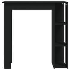 Vidaxl Barový stůl s regálem černý 102 x 50 x 103,5 cm dřevotříska