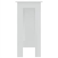 Greatstore Barový stůl s regálem bílý lesklý 102x50x103,5 cm dřevotříska