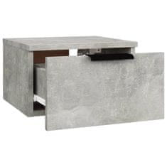 Greatstore Nástěnné noční stolky 2 ks betonově šedé 34 x 30 x 20 cm