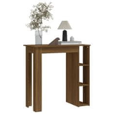 Vidaxl Barový stůl s regálem hnědý dub 102 x 50 x 103,5 cm dřevotříska