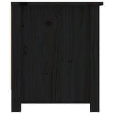 Greatstore Botník černý 110 x 38 x 45,5 cm masivní borovice