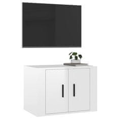 Greatstore Nástěnná TV skříňka bílá s vysokým leskem 57 x 34,5 x 40 cm
