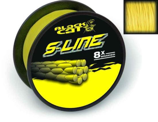 Black Cat Splétané šňůry sumcové S-Line - žlutá 0,45mm/180m/50kg