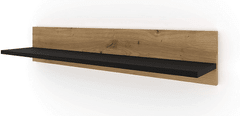 Závěsná police NUKA G 100 cm dub řemeslný / černá mat