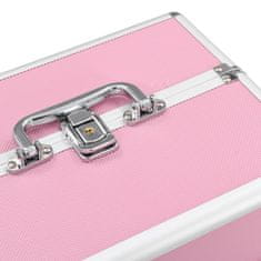 Greatstore Kosmetický kufřík 22 x 30 x 21 cm růžový hliník