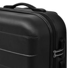 Greatstore Sada tří skořepinových kufrů na kolečkách, černá