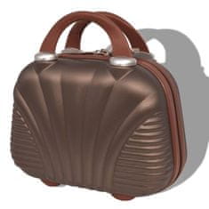 shumee Čtyřdílná sada skořepinových kufrů na kolečkách, kávová