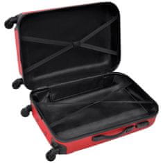 Greatstore Sada tří skořepinových kufrů na kolečkách, červená