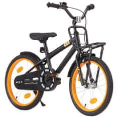 Greatstore Dětské kolo s předním nosičem 18'' černo-oranžové