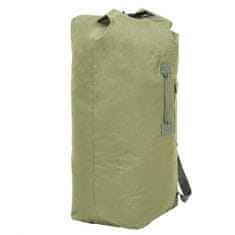 Greatstore Sportovní taška v army stylu 85 l olivově zelená