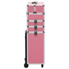 Vidaxl Kosmetický kufřík hliník růžový