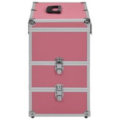 Greatstore Kosmetický kufřík 37 x 24 x 40 cm růžový hliník