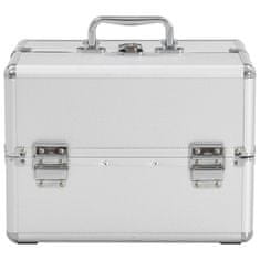 Vidaxl Kosmetický kufřík 22 x 30 x 21 cm stříbrný hliník