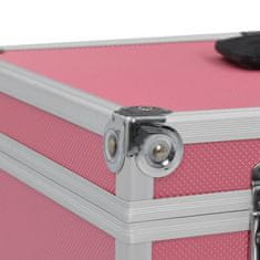 Vidaxl Kosmetický kufřík 37 x 24 x 40 cm růžový hliník