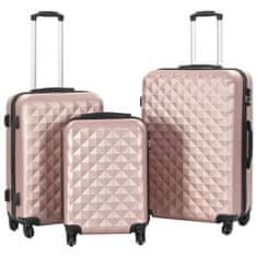 shumee Sada skořepinových kufrů na kolečkách 3 ks růžová zlatá ABS