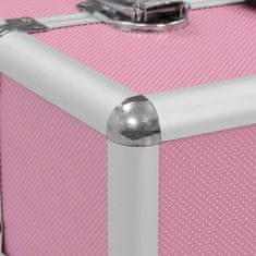 Vidaxl Kosmetický kufřík 37 x 24 x 35 cm růžový hliník