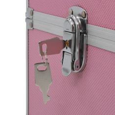 Vidaxl Kosmetický kufřík 37 x 24 x 35 cm růžový hliník