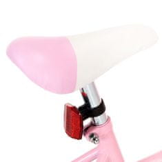Greatstore Dětské kolo s předním nosičem 12'' bílo-růžové