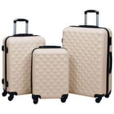 shumee Sada skořepinových kufrů na kolečkách 3 ks zlatá ABS