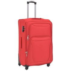 Vidaxl 3dílná souprava měkkých kufrů na kolečkách, červená