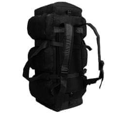 shumee Sportovní taška 3v1 v army stylu 120 l černá