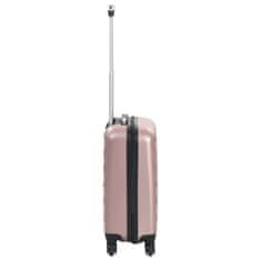 shumee Skořepinový kufr na kolečkách růžově zlatý ABS