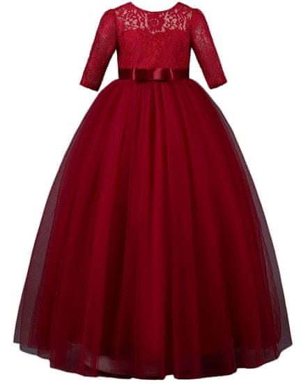 Princess Dívčí společenské šaty vel. 128 - Vínové