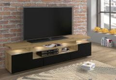 Homlando TV stolek EVA 180 cm řemeslný dub / černý mat + LED